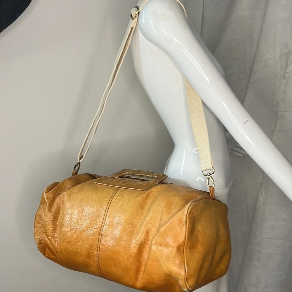 Vintage 16” Belting Leather Zip Duffel Bag